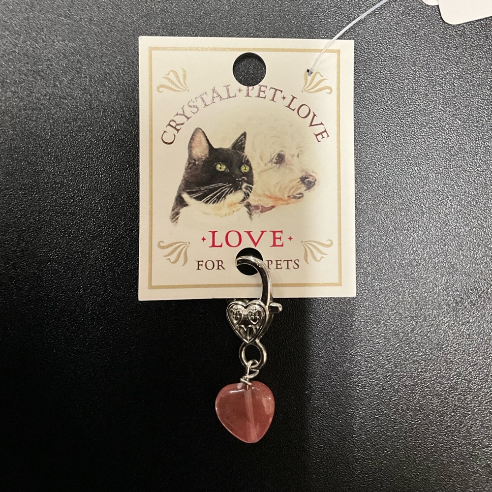 Cherry Quartz Love Crystal Pink Heart Collar Charm